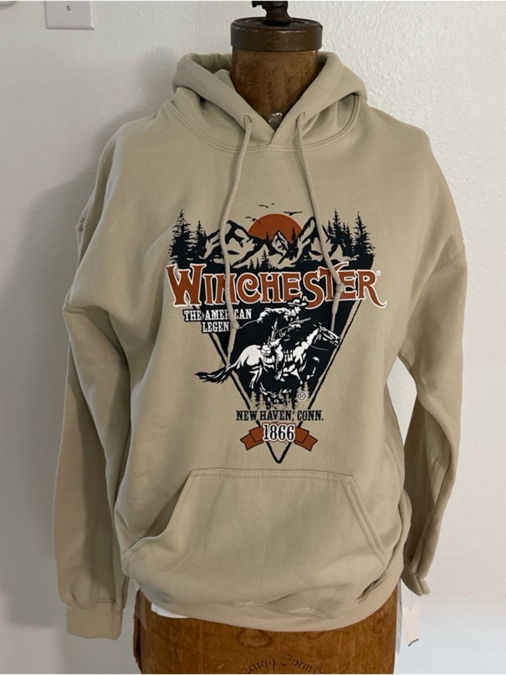 NWT Winchester Cream Graphic Hoodie - 'The American Legend' Sizes M & L